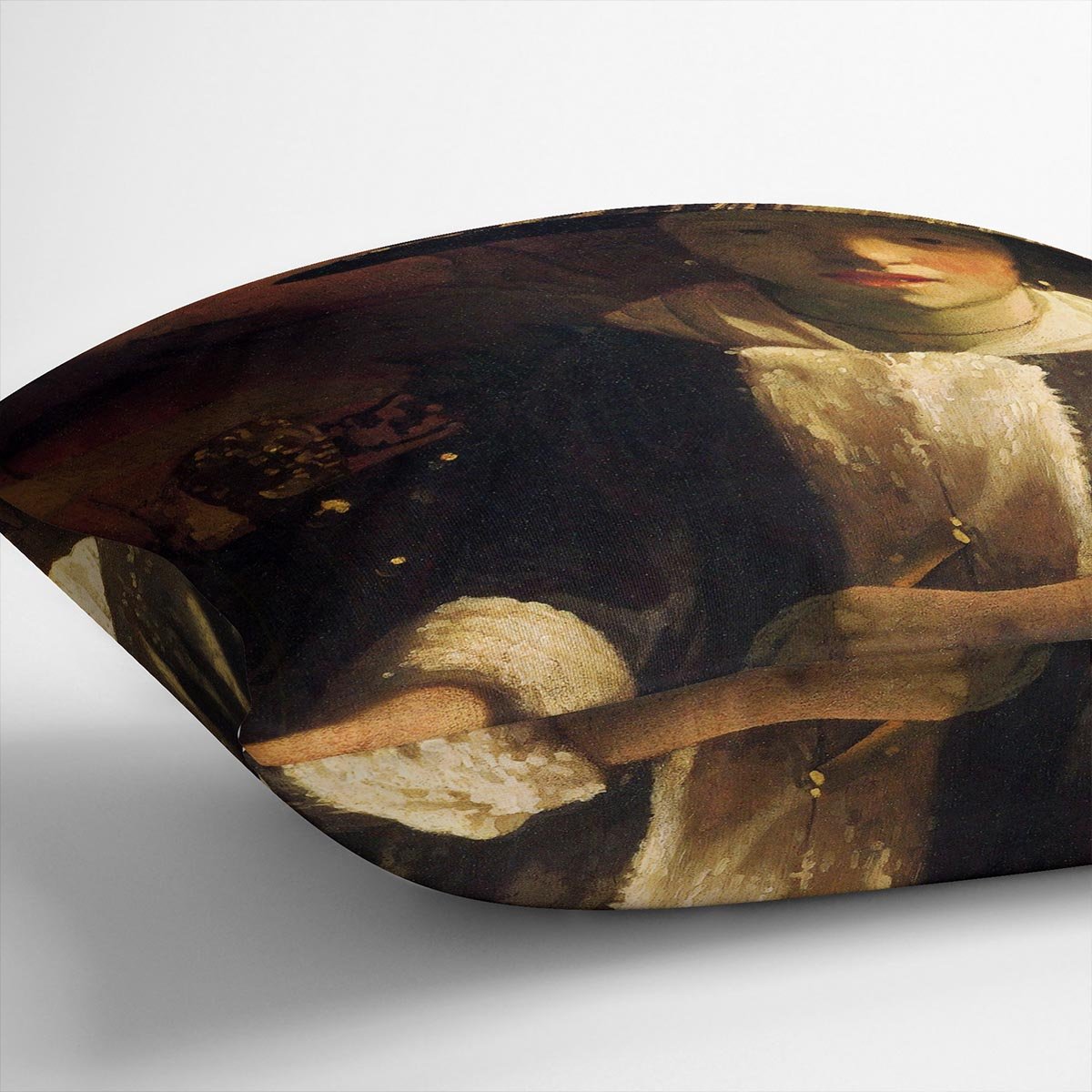 Girl with a flute by Vermeer Cushion