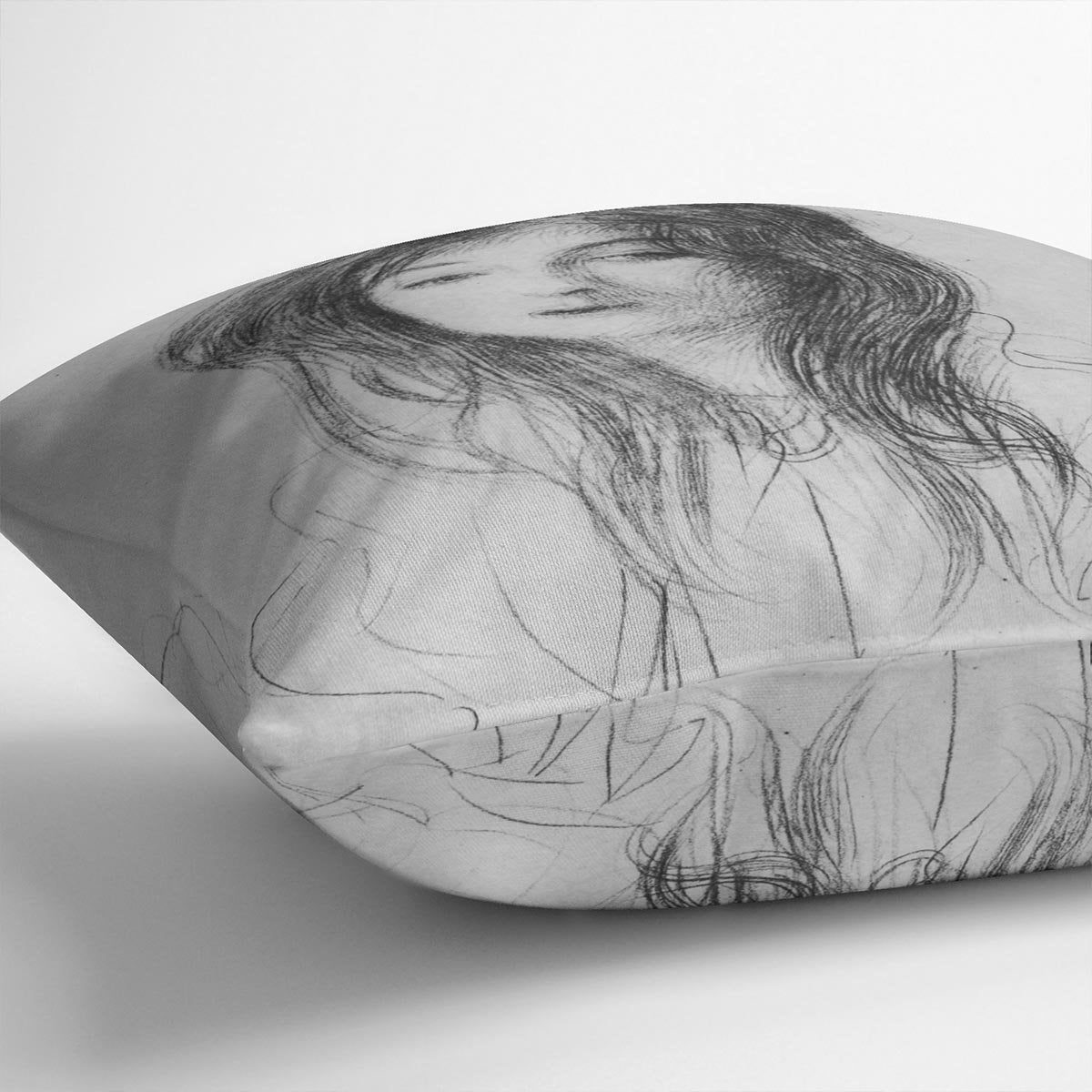 Girl with long hair by Klimt Throw Pillow
