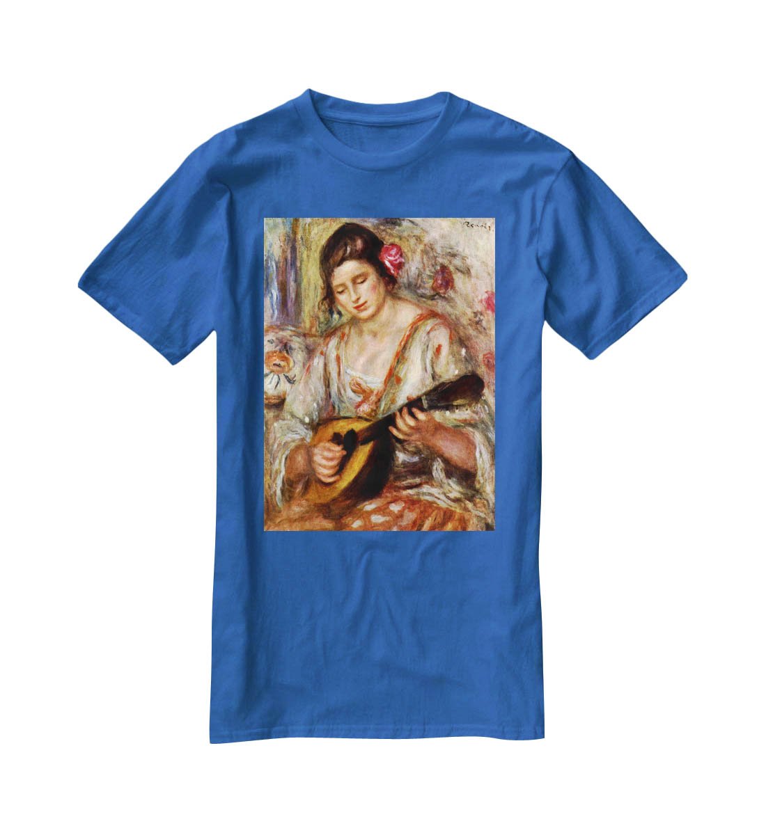 Girl with mandolin by Renoir T-Shirt - Canvas Art Rocks - 2