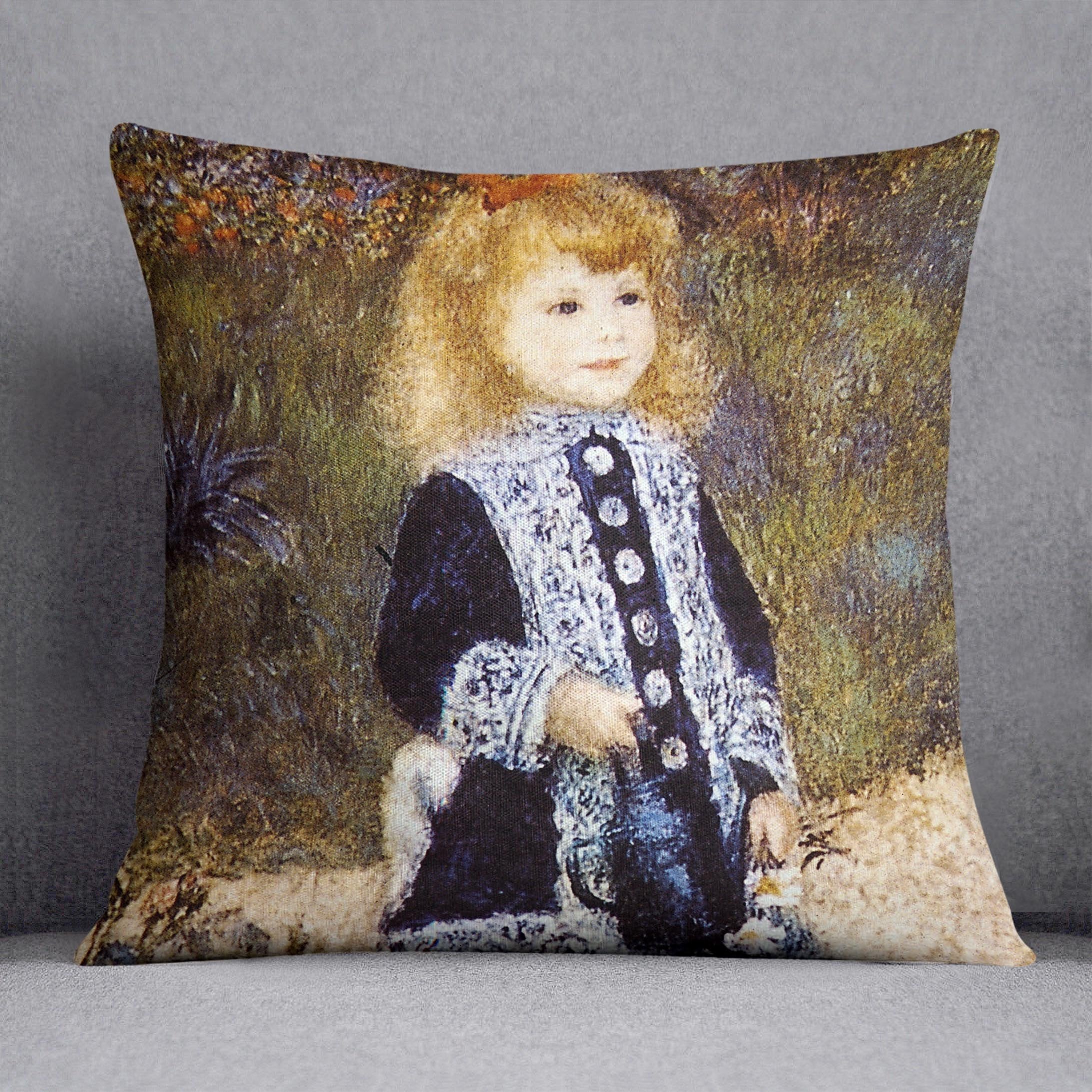 Girl with the Watering Can by Renoir Throw Pillow