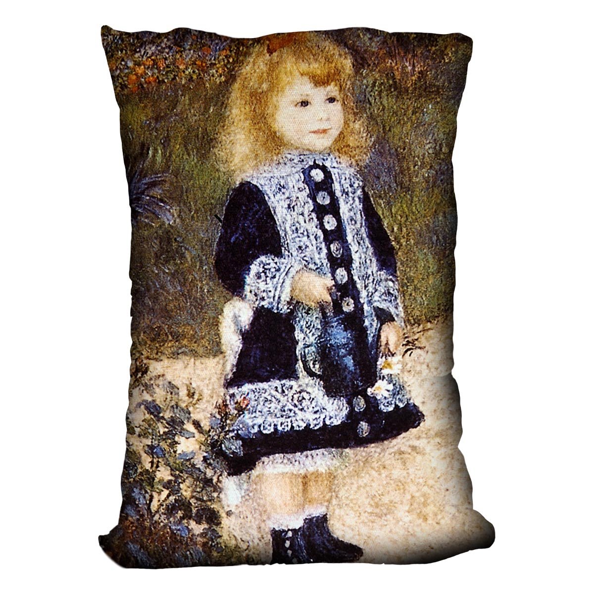 Girl with the Watering Can by Renoir Throw Pillow