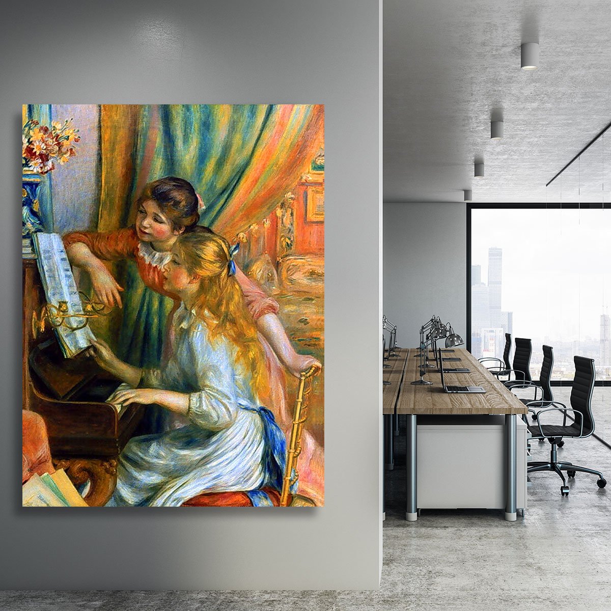 Girls at the Piano by Renoir Canvas Print or Poster