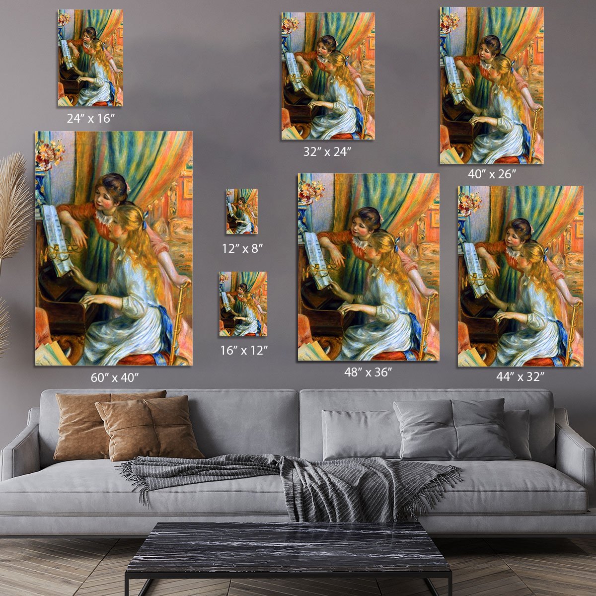 Girls at the Piano by Renoir Canvas Print or Poster