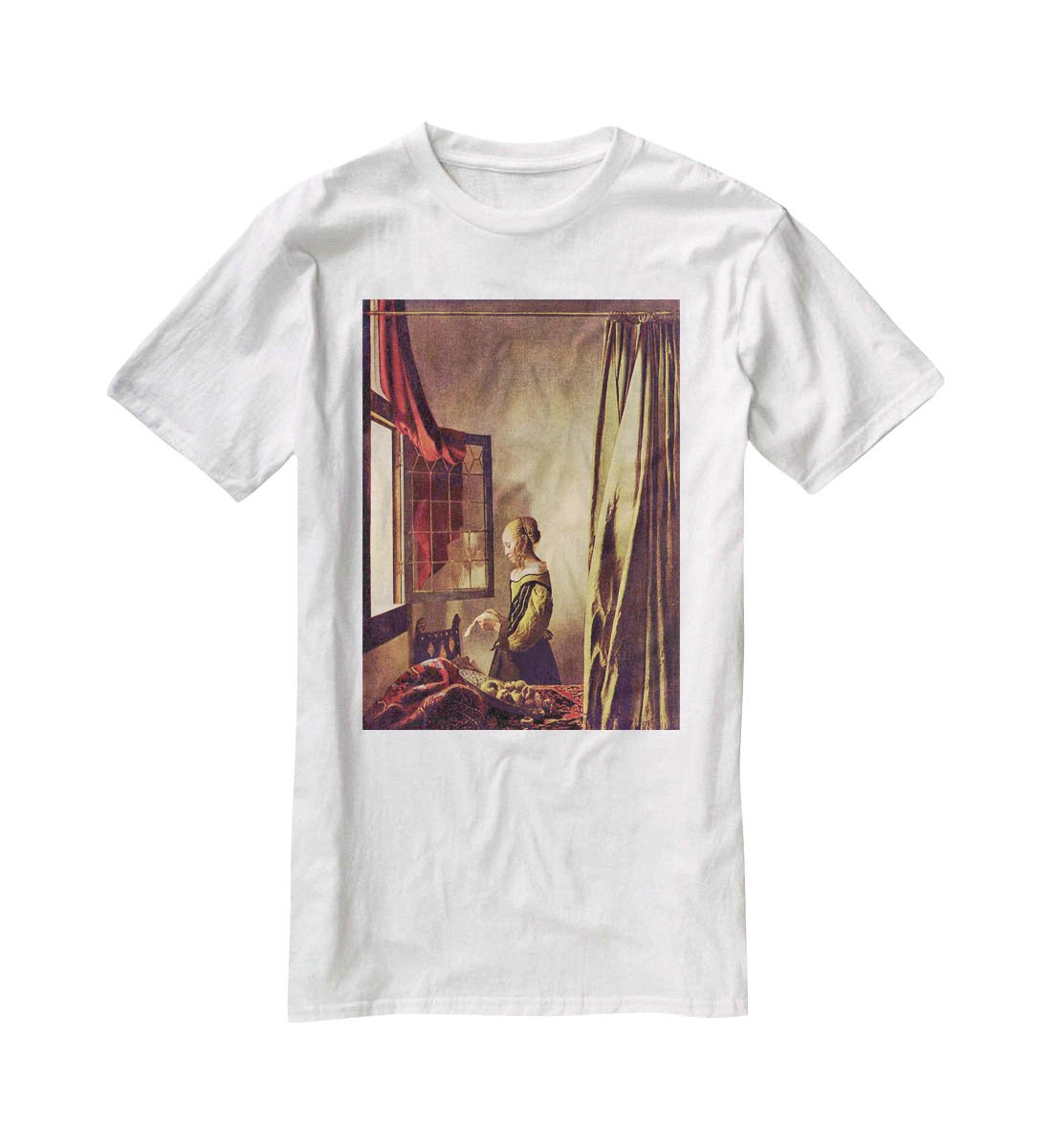 Girls at the open window by Vermeer T-Shirt - Canvas Art Rocks - 5