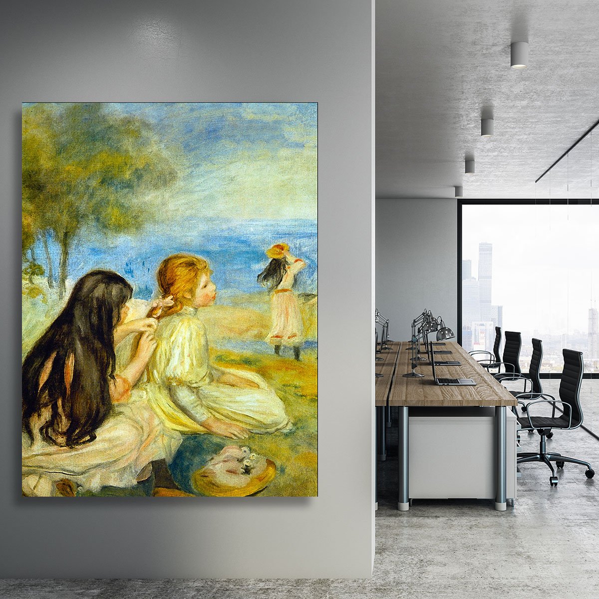 Girls by the Seaside by Renoir Canvas Print or Poster