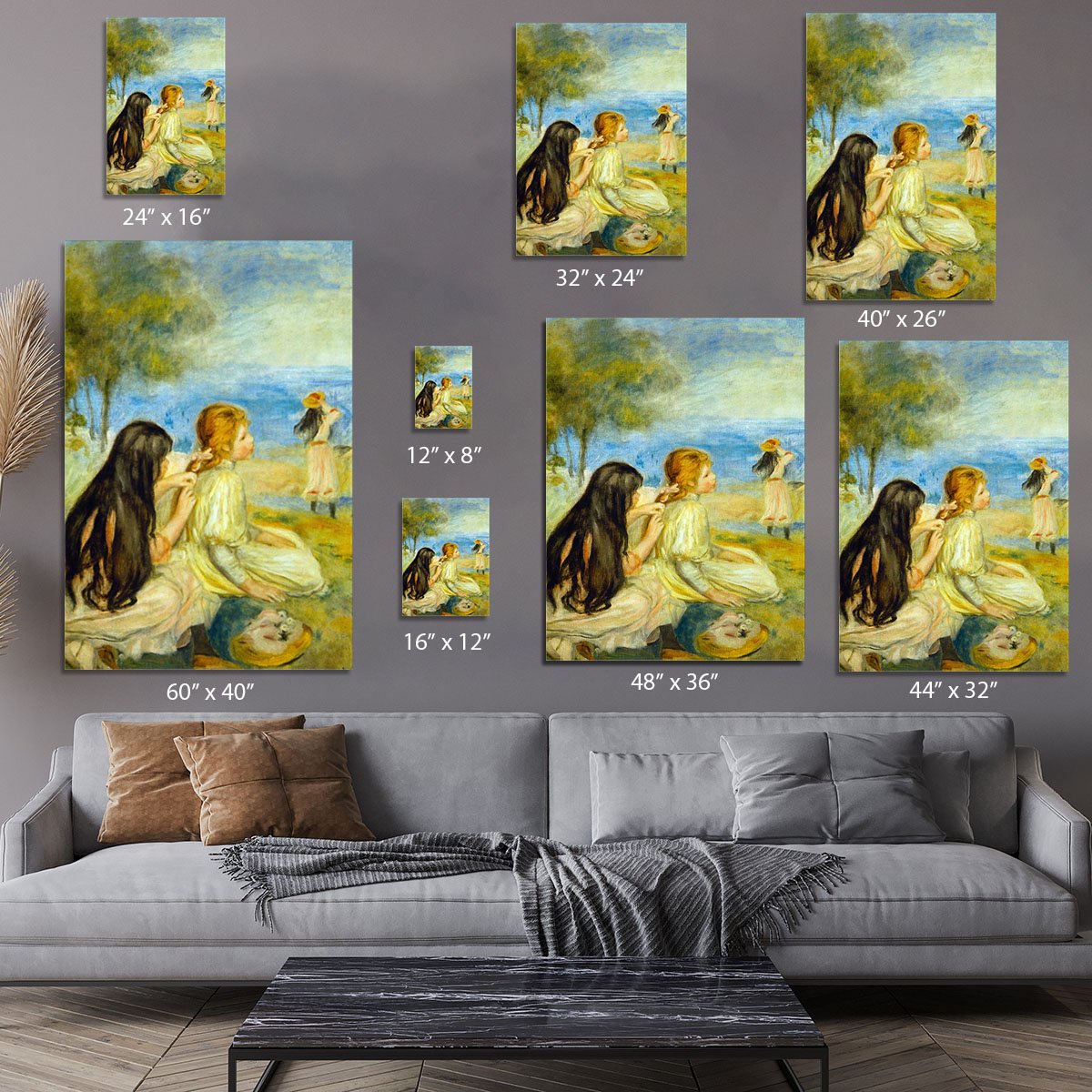 Girls by the Seaside by Renoir Canvas Print or Poster