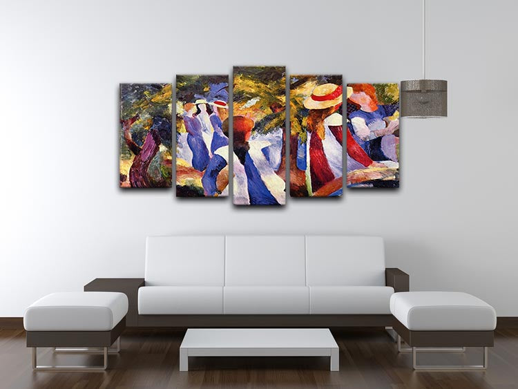 Girls in the Open by August Macke 5 Split Panel Canvas - Canvas Art Rocks - 3