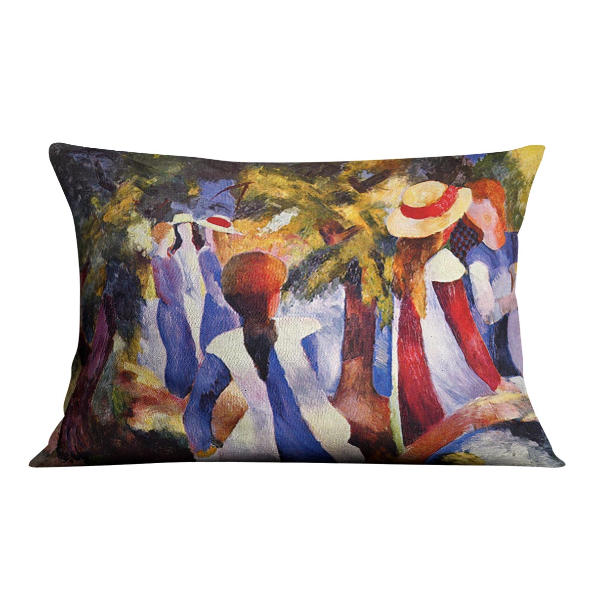 Girls in the Open by August Macke Cushion - Canvas Art Rocks - 4