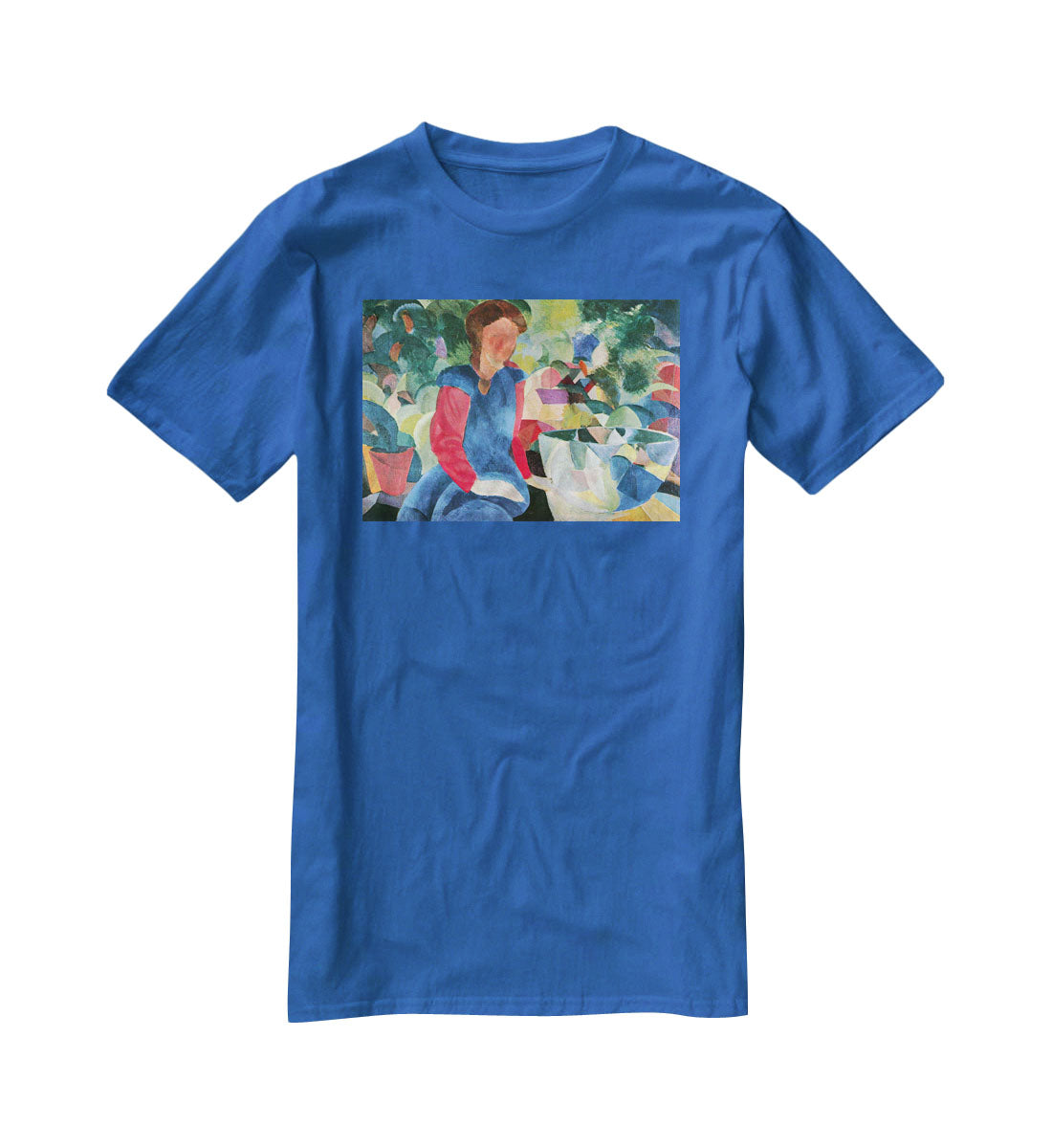 Girls with fish bell by Macke T-Shirt - Canvas Art Rocks - 2