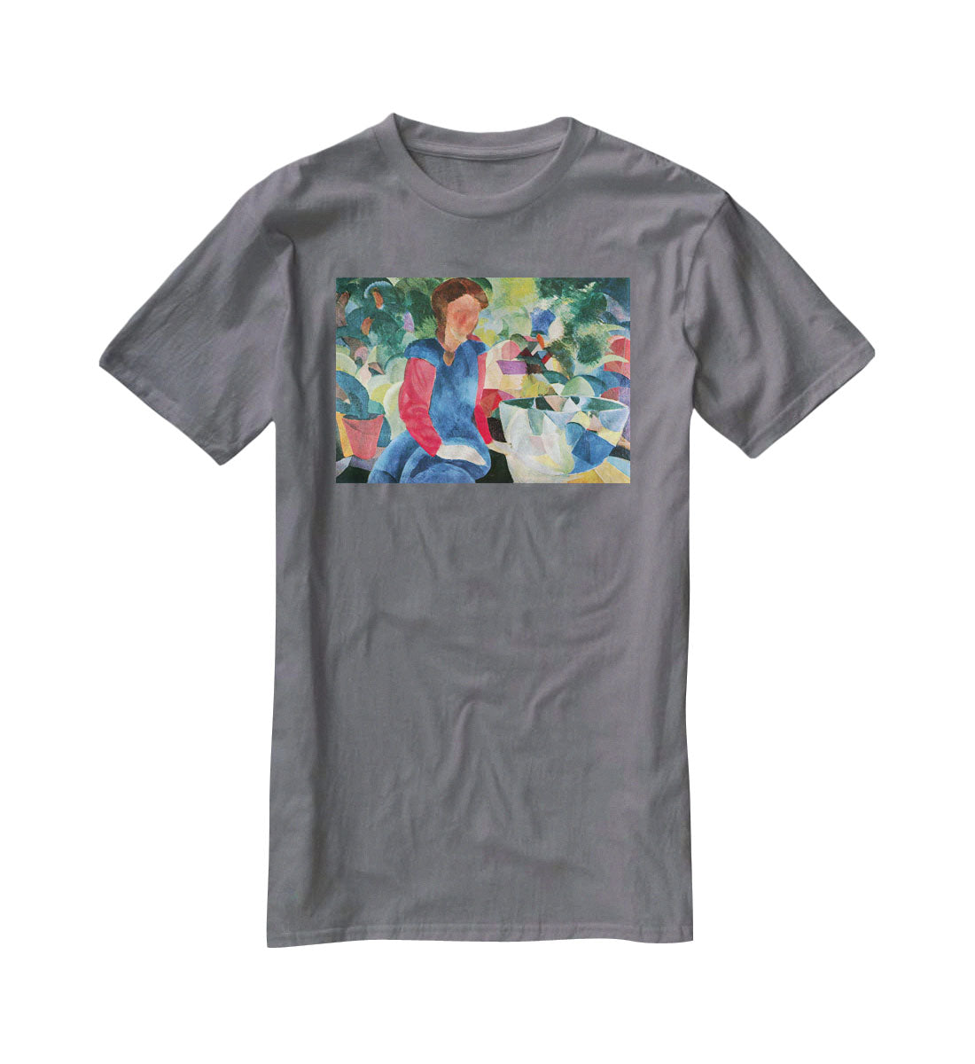 Girls with fish bell by Macke T-Shirt - Canvas Art Rocks - 3