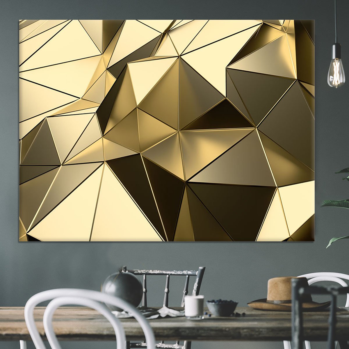 Gold Geometric Surface Canvas Print or Poster