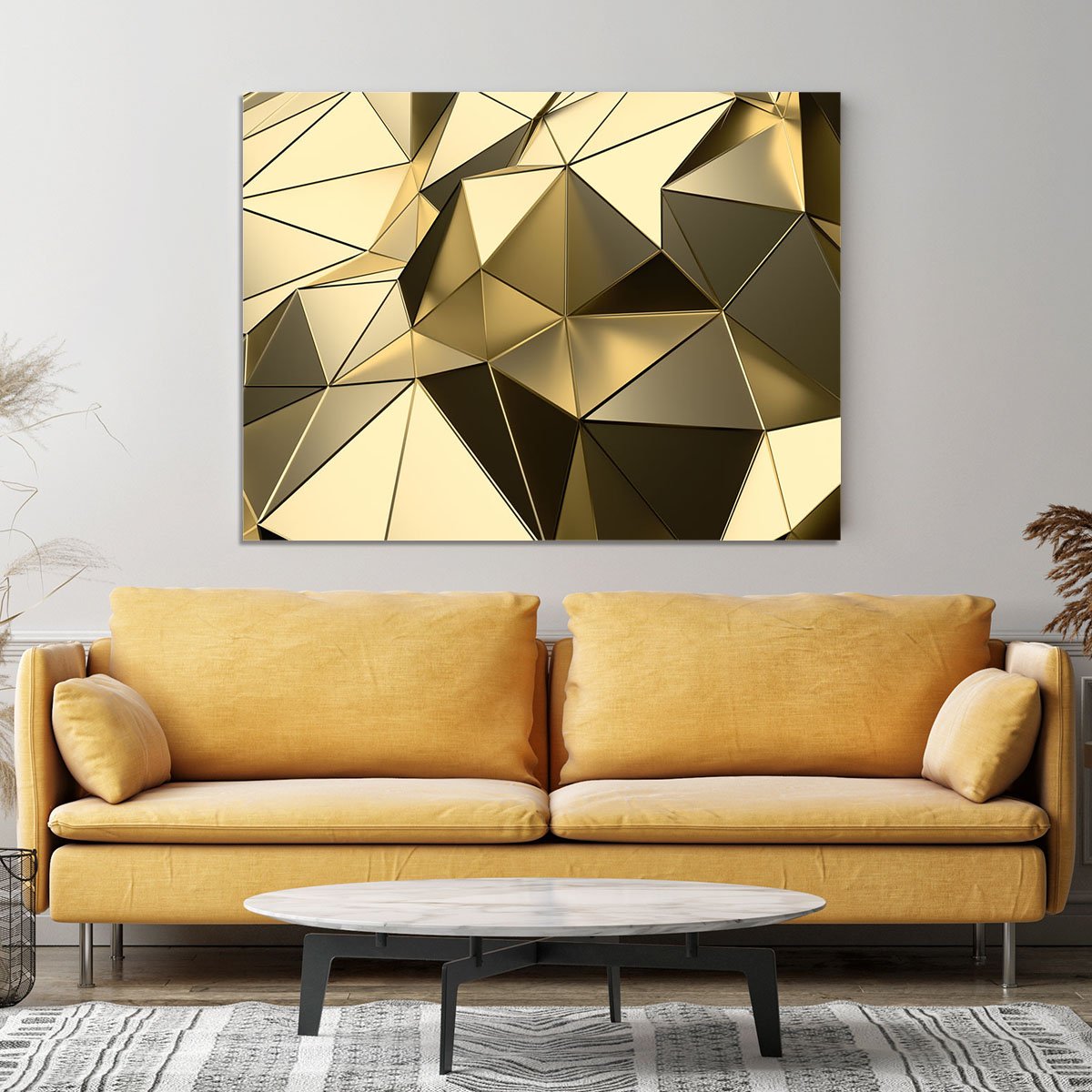 Gold Geometric Surface Canvas Print or Poster