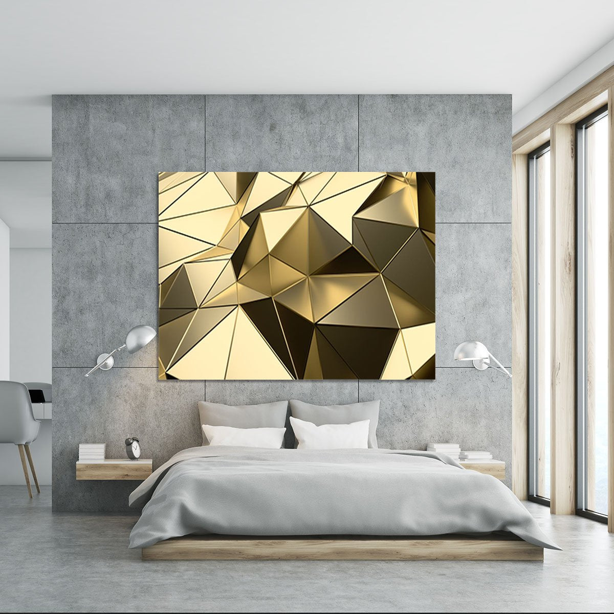 Gold Geometric Surface Canvas Print or Poster