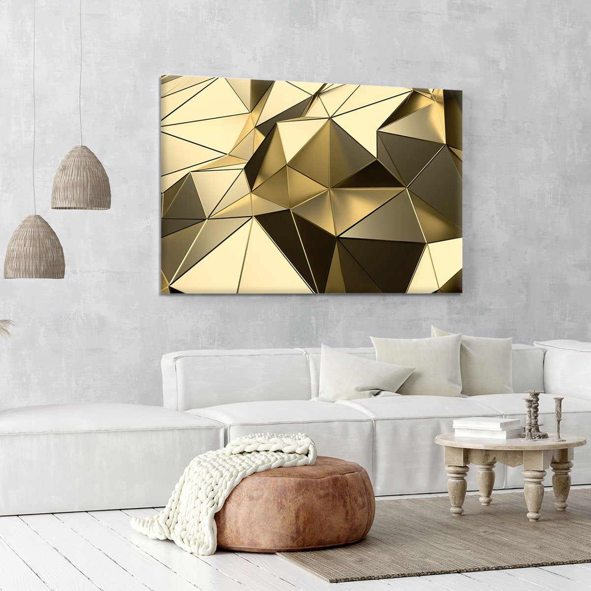 Gold Geometric Surface Canvas Print or Poster