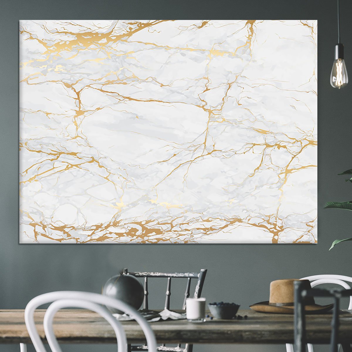 Golden Marble Canvas Print or Poster