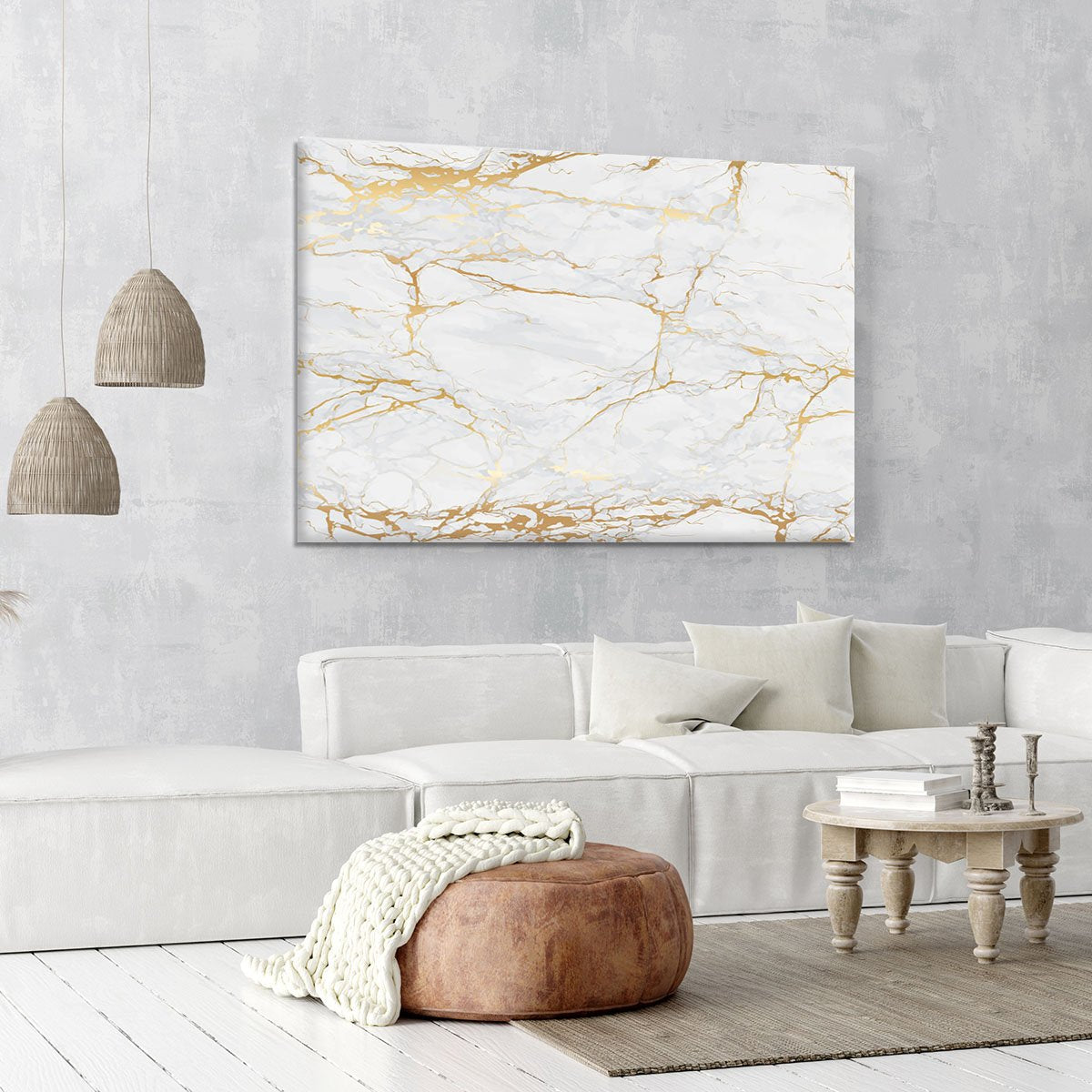 Golden Marble Canvas Print or Poster