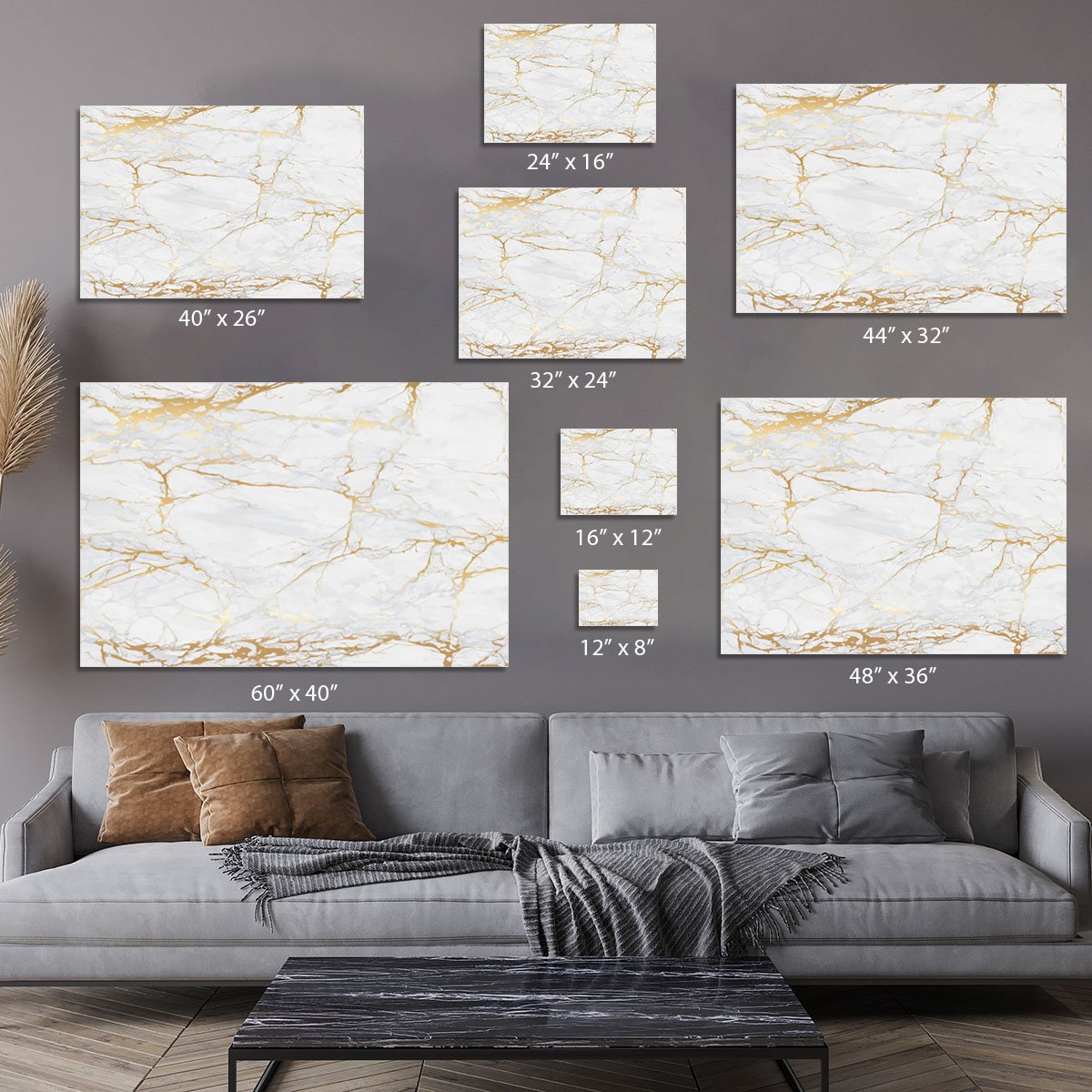 Golden Marble Canvas Print or Poster