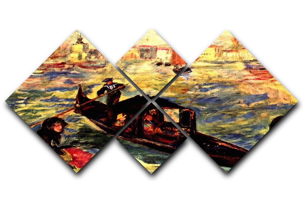 Gondola on the Canale Grande by Renoir 4 Square Multi Panel Canvas  - Canvas Art Rocks - 1
