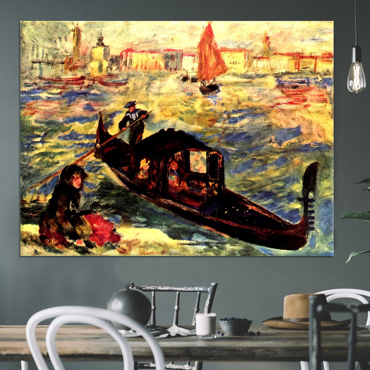 Gondola on the Canale Grande by Renoir Canvas Print or Poster