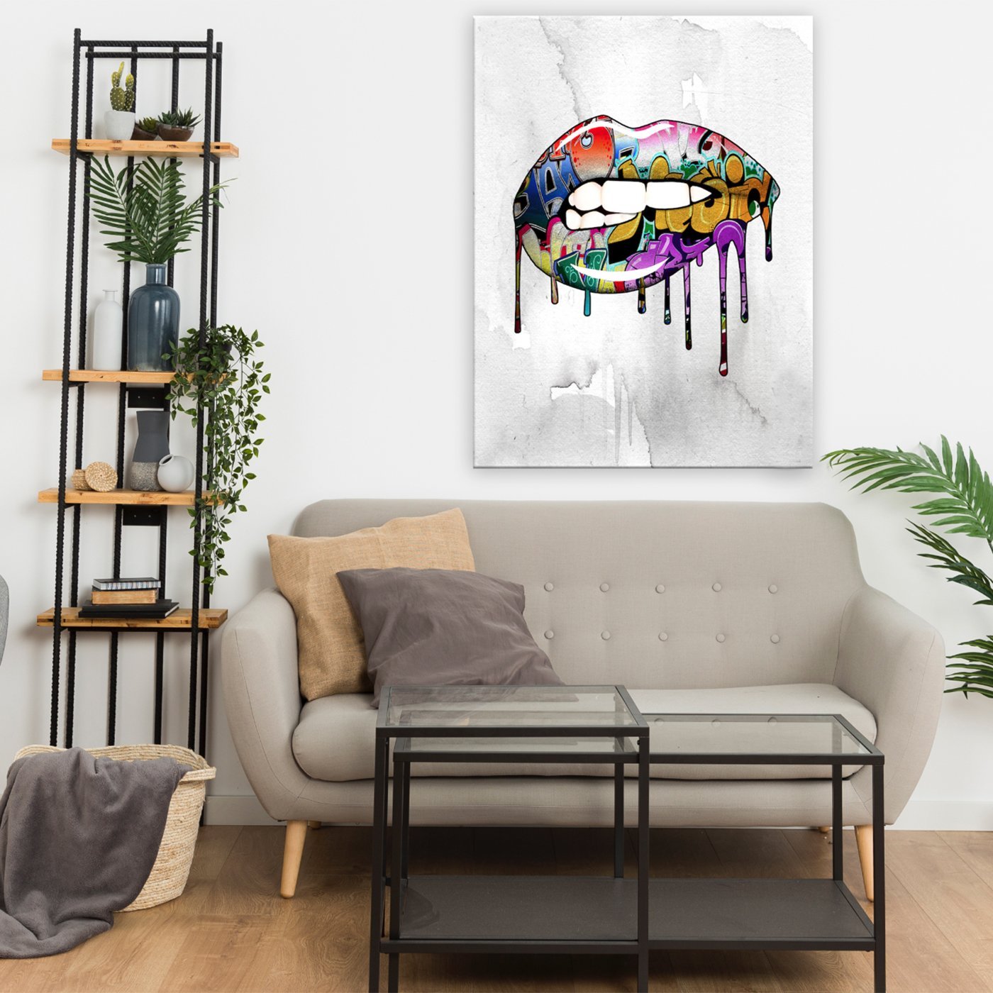 Graffiti Lips Canvas