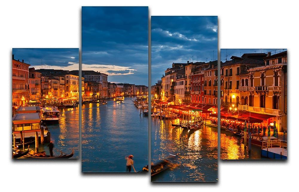 Grand Canal Venice at night 4 Split Panel Canvas  - Canvas Art Rocks - 1