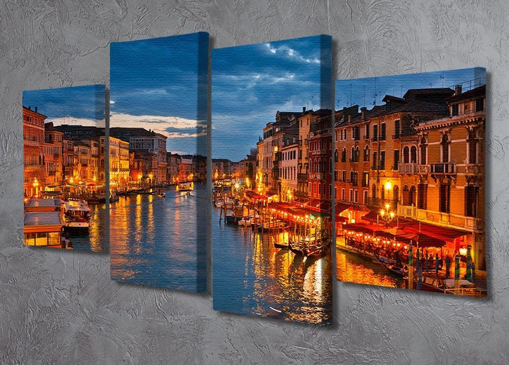 Grand Canal Venice at night 4 Split Panel Canvas  - Canvas Art Rocks - 2