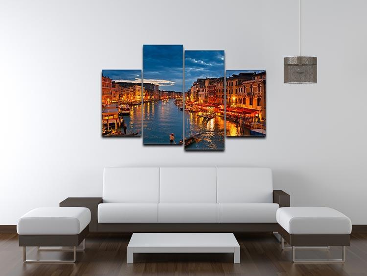 Grand Canal Venice at night 4 Split Panel Canvas  - Canvas Art Rocks - 3