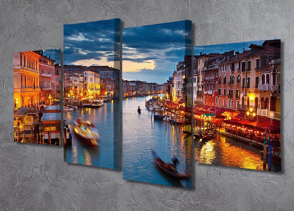 Grand Canal at night Venice 4 Split Panel Canvas  - Canvas Art Rocks - 2
