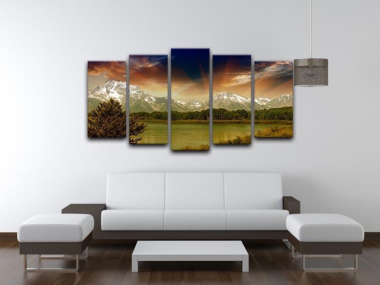 Grand Teton National Park 5 Split Panel Canvas  - Canvas Art Rocks - 3
