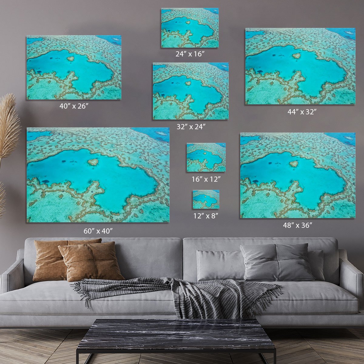 Great Barrier Reef Aerial View Canvas Print or Poster