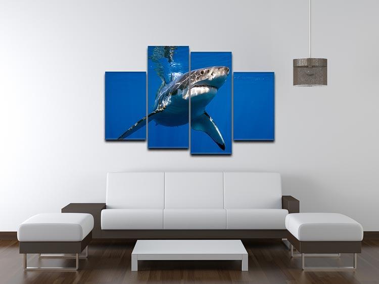 Great White 4 Split Panel Canvas  - Canvas Art Rocks - 3