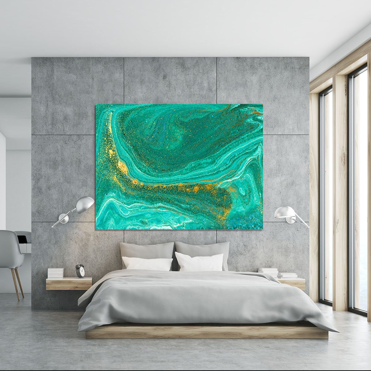 Green Swirled Marble Canvas Print or Poster