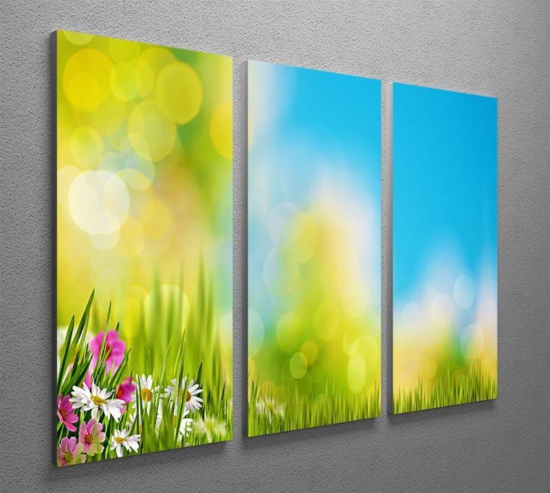 Green foliage under bright summer sun 3 Split Panel Canvas Print - Canvas Art Rocks - 2