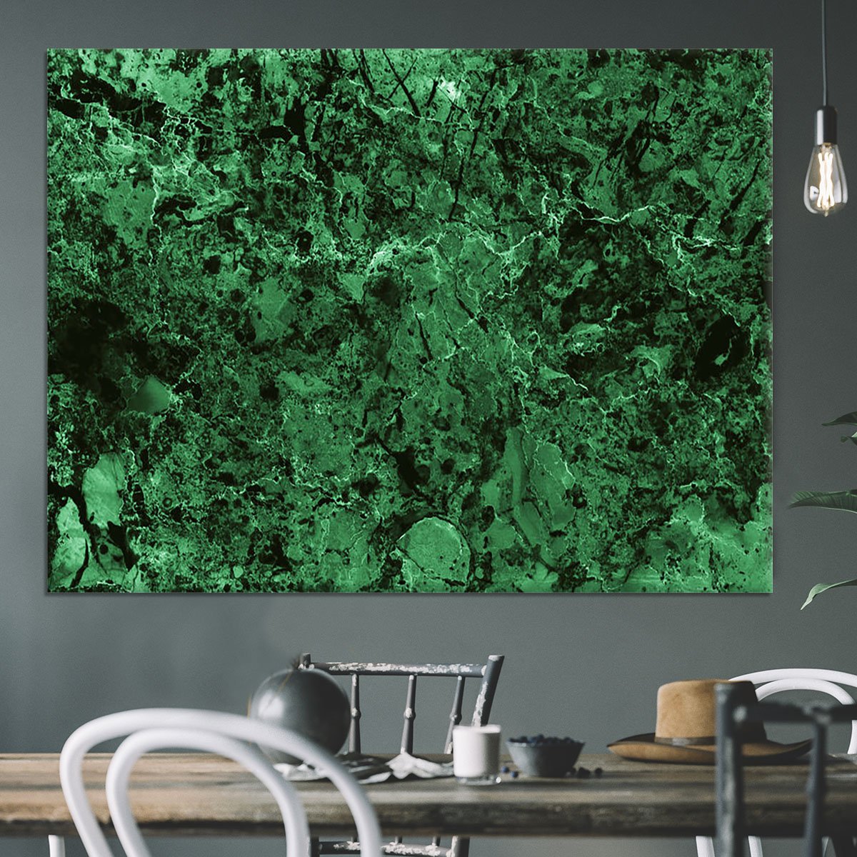 Green marble tiles seamless Canvas Print or Poster
