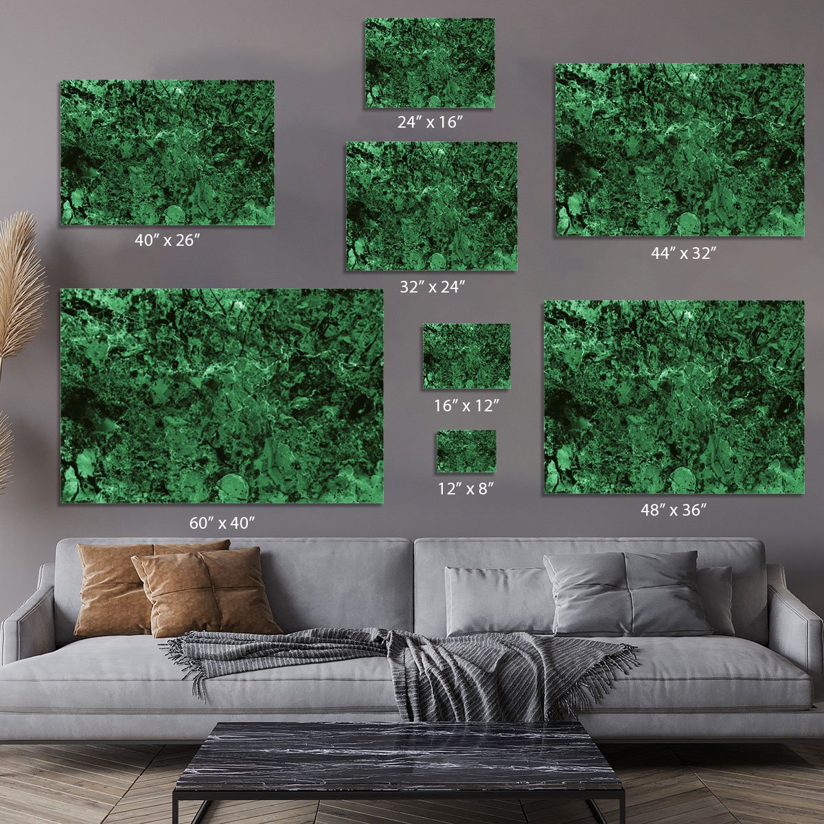 Green marble tiles seamless Canvas Print or Poster