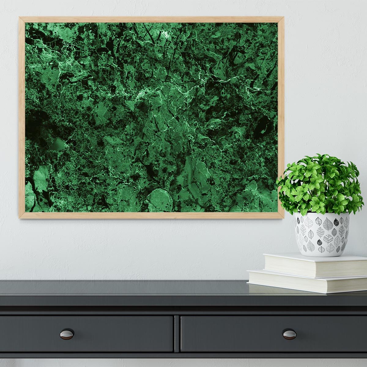 Green marble tiles seamless Framed Print - Canvas Art Rocks - 4