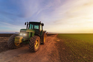 Green tractor Wall Mural Wallpaper - Canvas Art Rocks - 1
