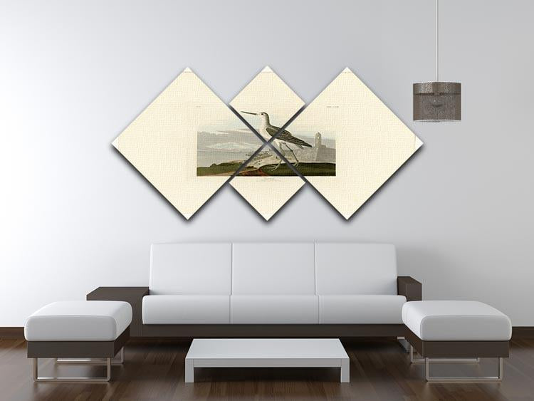 Greenshank by Audubon 4 Square Multi Panel Canvas - Canvas Art Rocks - 3
