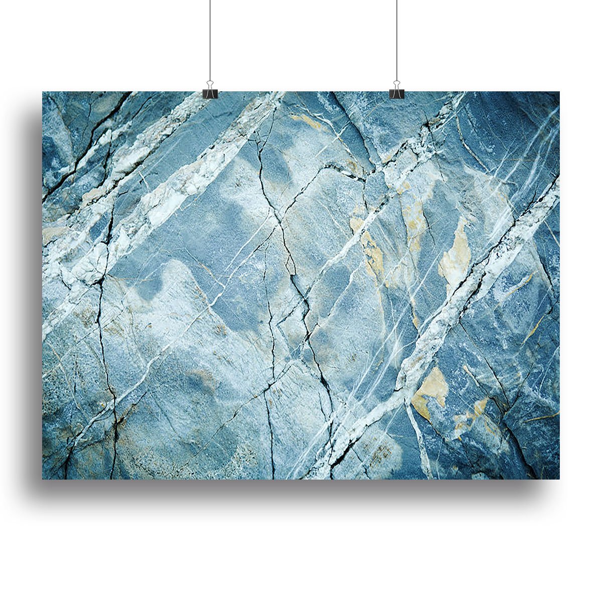 Grey and Light Blue Stone Marble Canvas Print or Poster