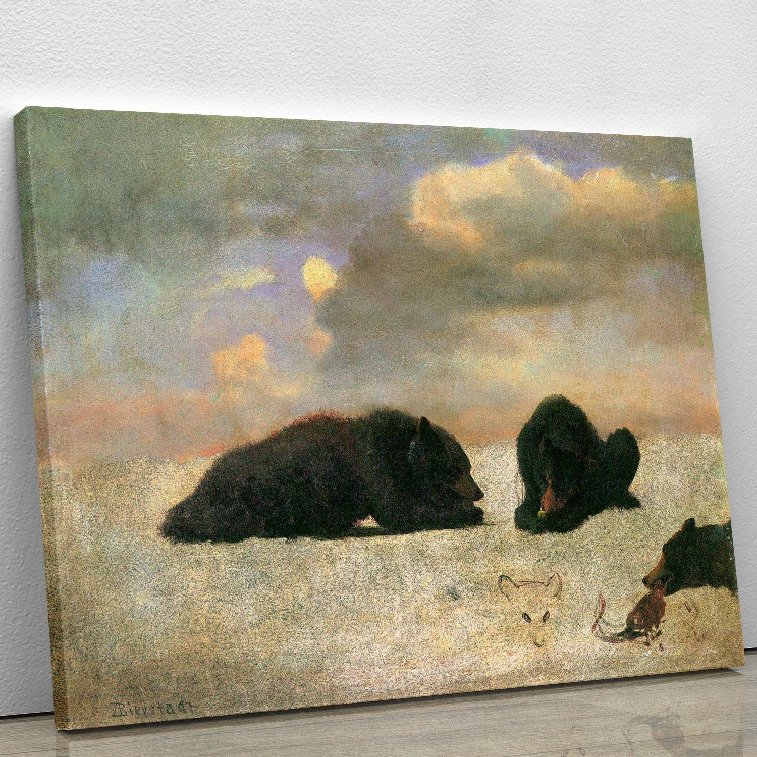 Grizzly Bears by Bierstadt Canvas Print or Poster