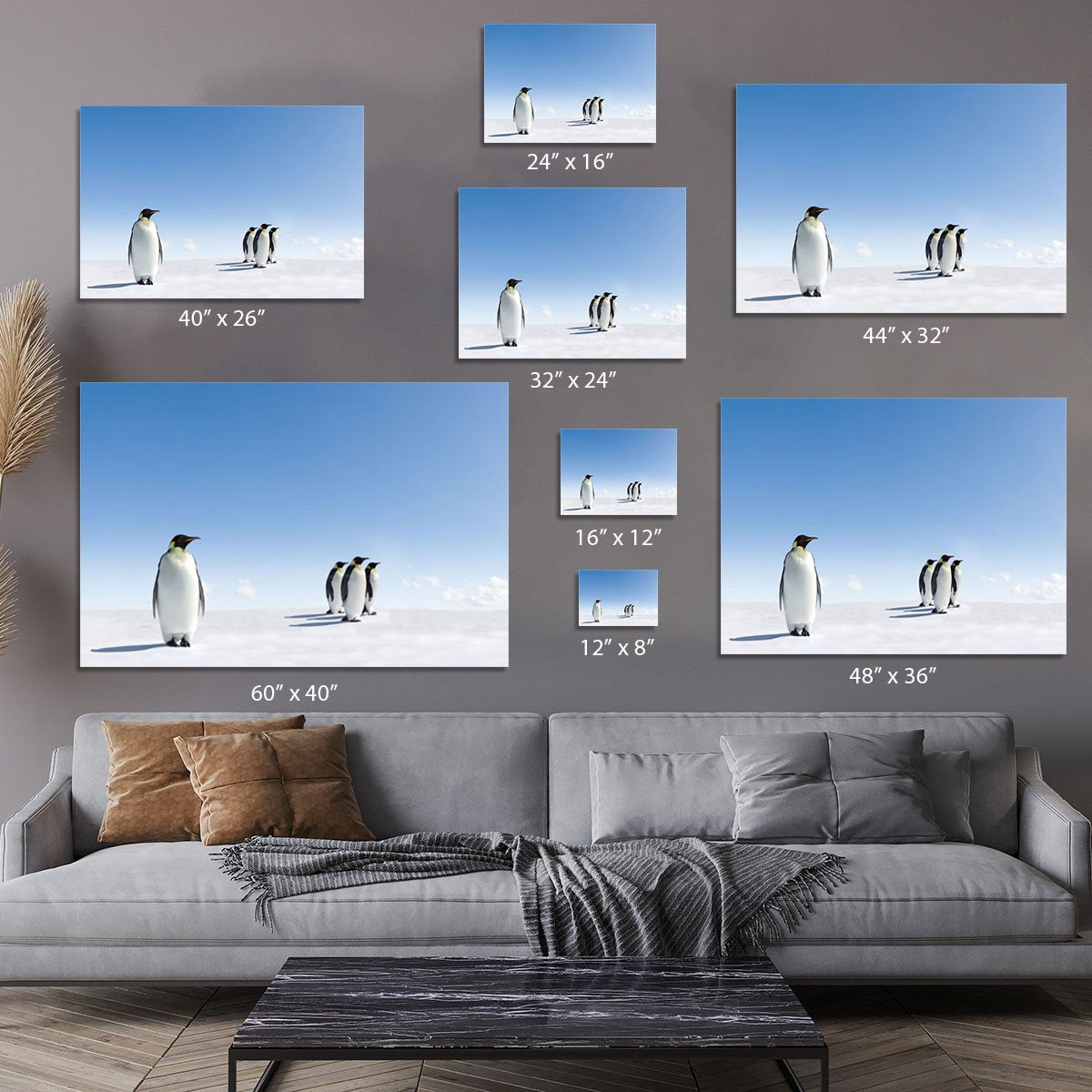 Group of Emperor Penguins in Antarctica Canvas Print or Poster
