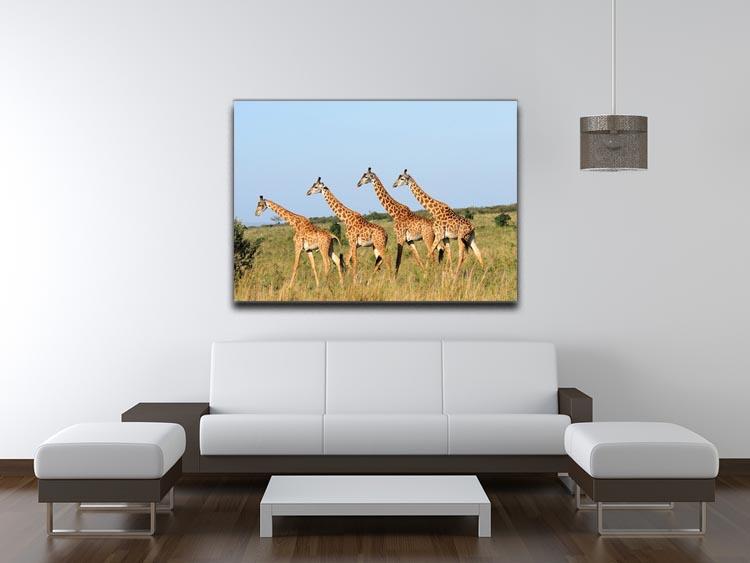 Group of giraffes in the Masai Mara Reserve Canvas Print or Poster - Canvas Art Rocks - 4