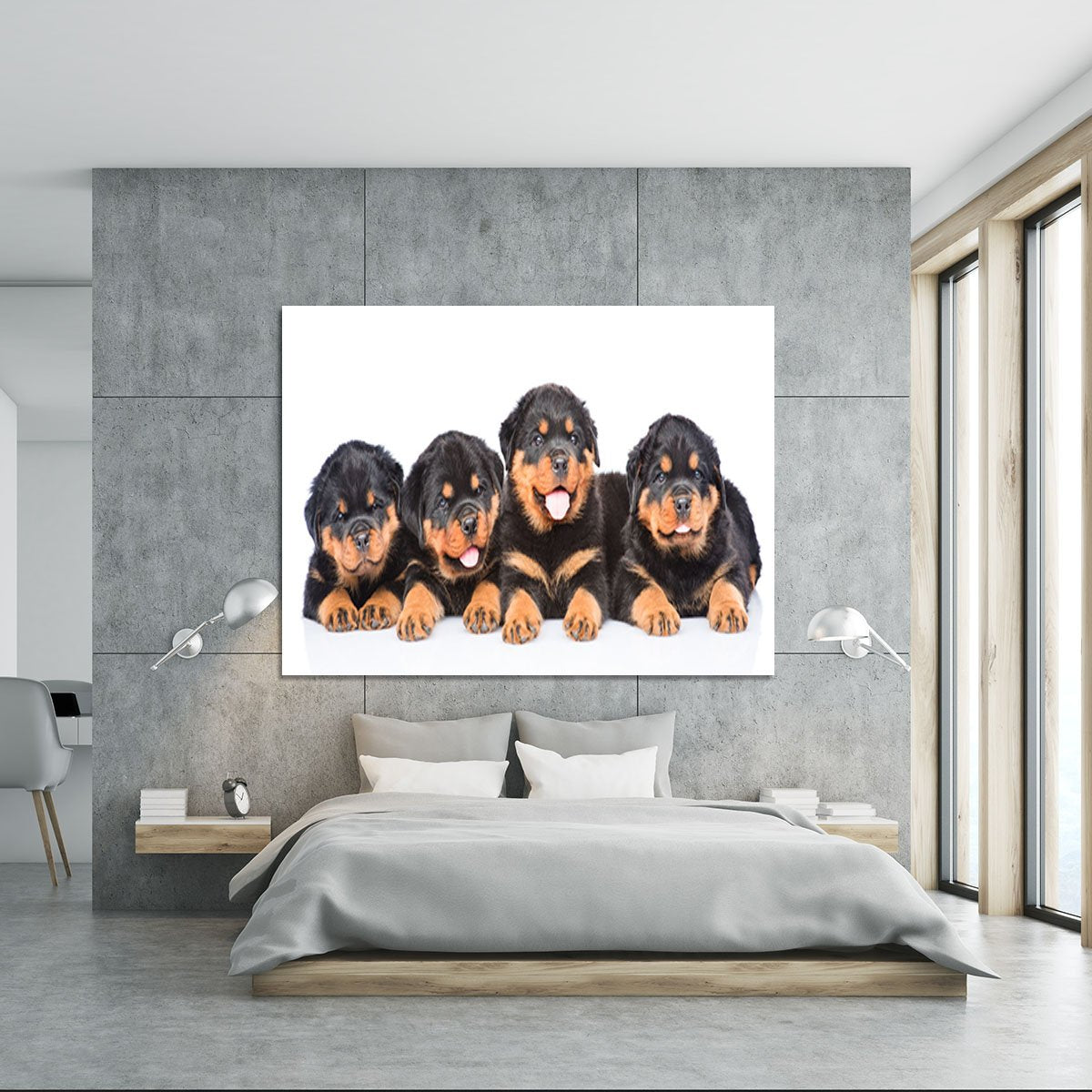 Group of puppies Rottweiler Canvas Print or Poster