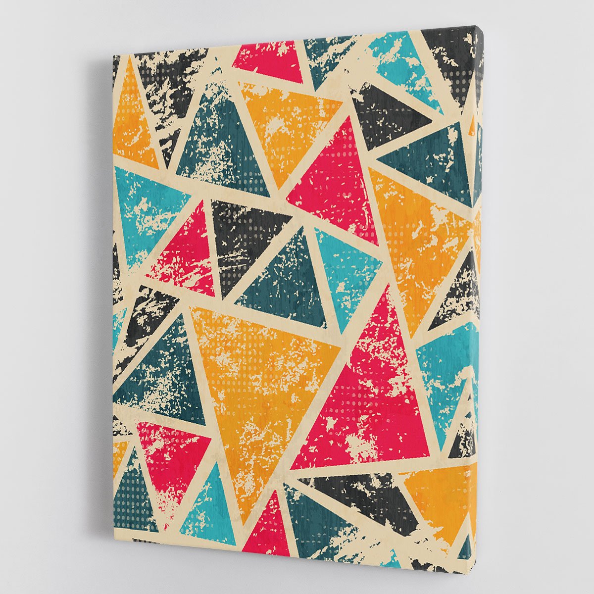 Grunge colored triangle Canvas Print or Poster