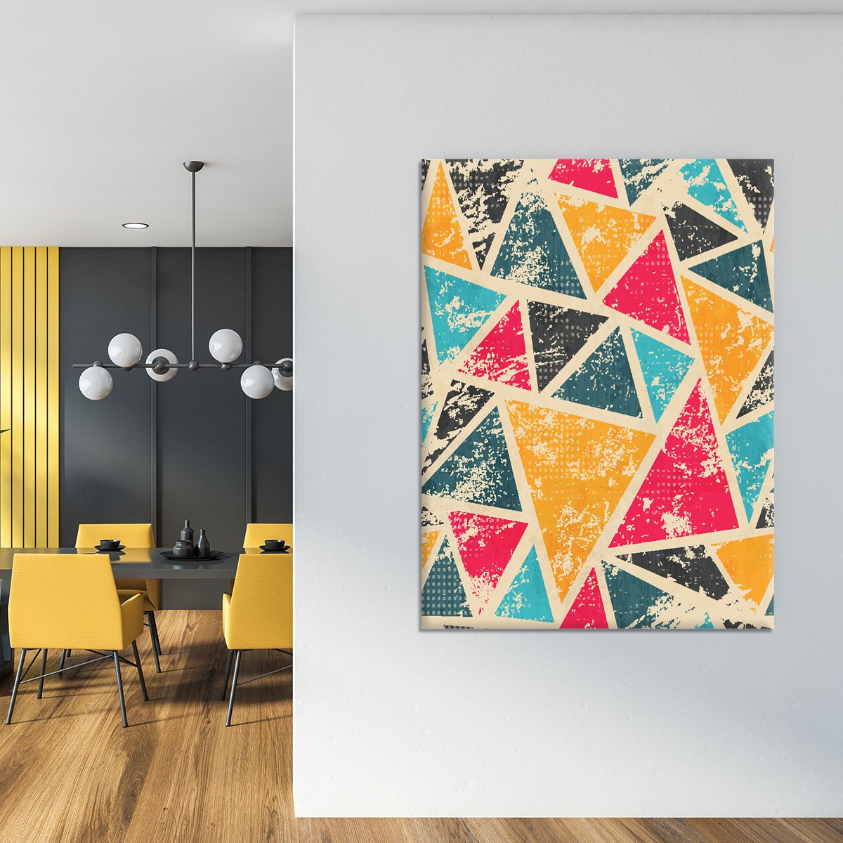 Grunge colored triangle Canvas Print or Poster