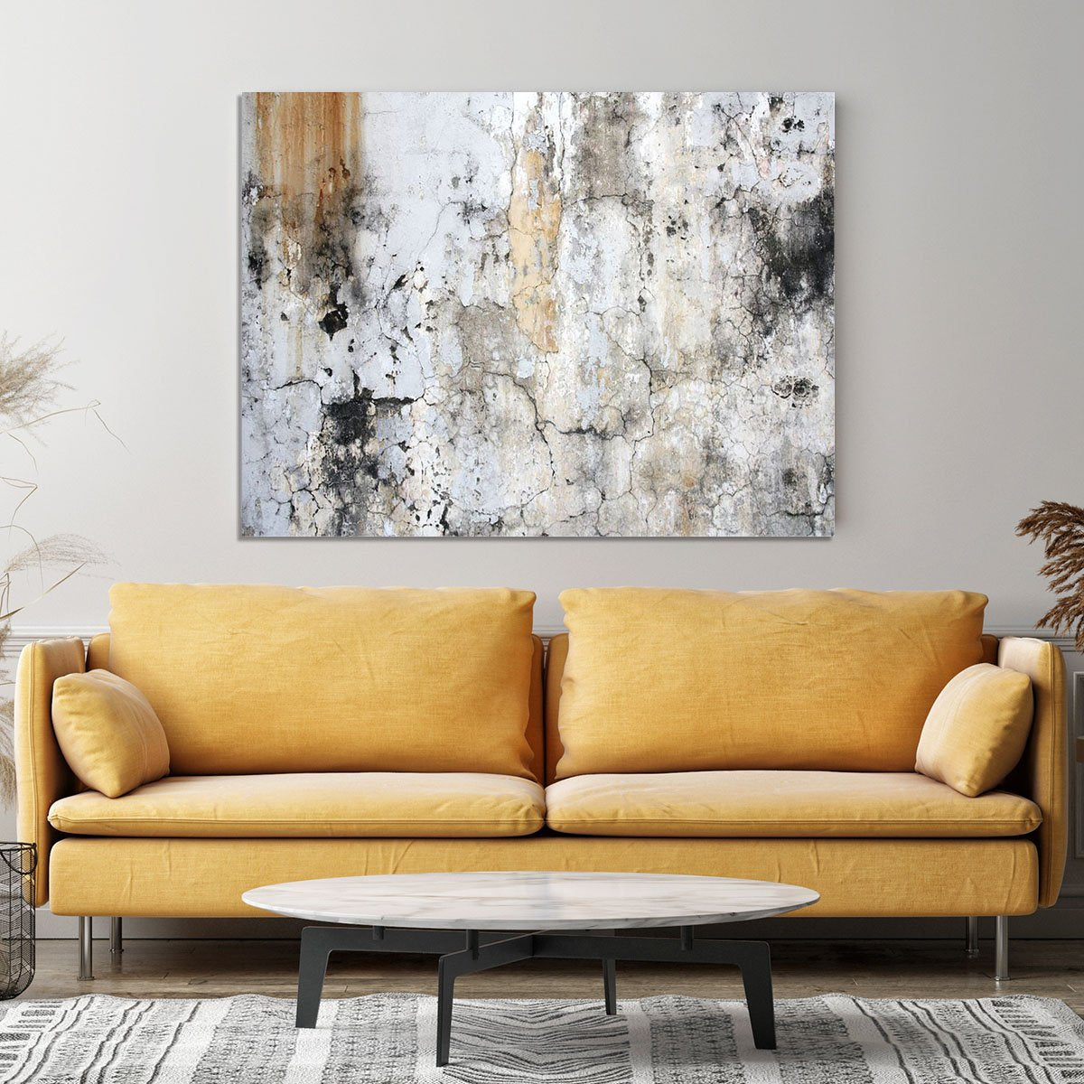 Grunge cracked wall Canvas Print or Poster