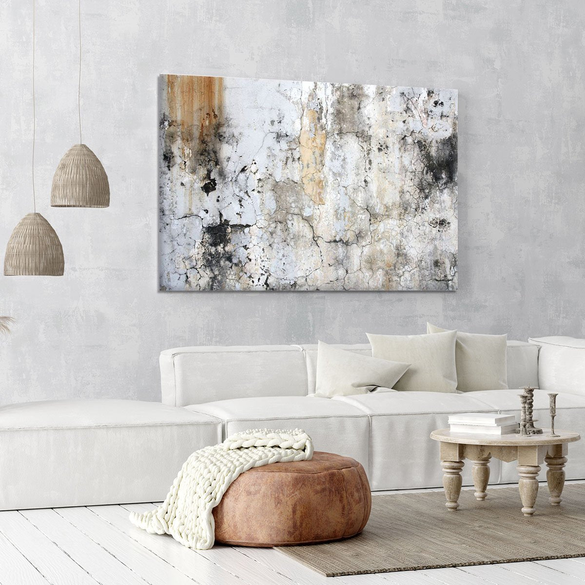 Grunge cracked wall Canvas Print or Poster