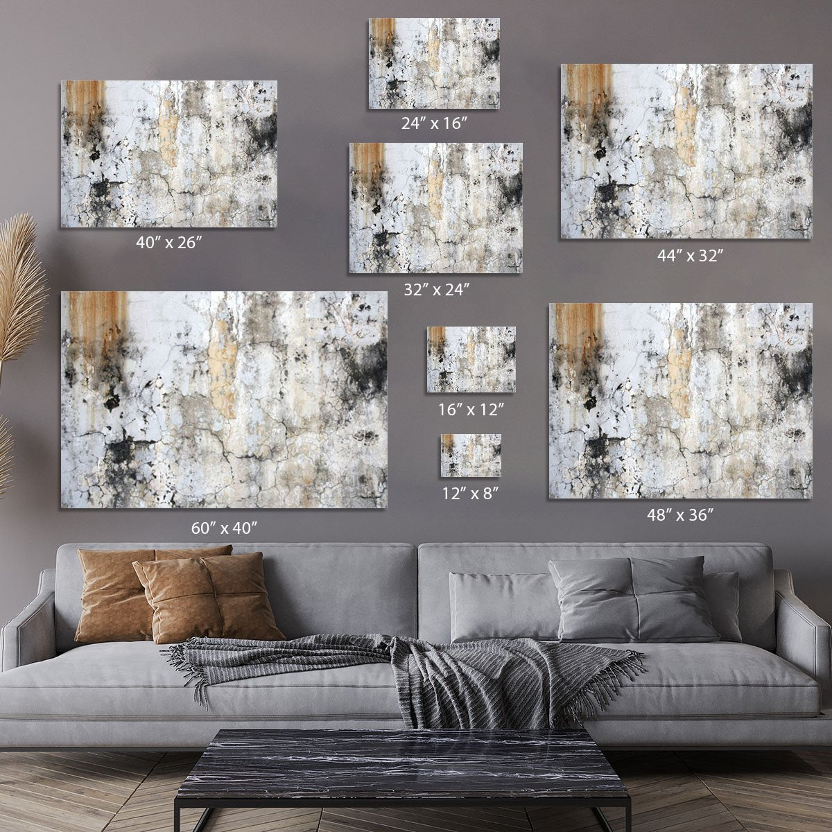 Grunge cracked wall Canvas Print or Poster