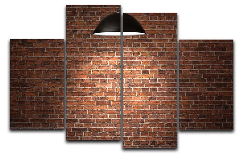 Grunge red brick 4 Split Panel Canvas - Canvas Art Rocks - 1