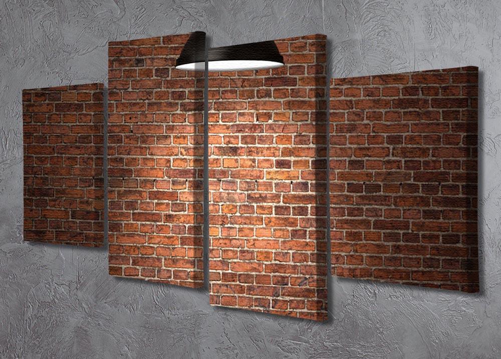 Grunge red brick 4 Split Panel Canvas - Canvas Art Rocks - 2